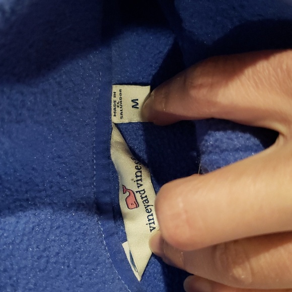 Vineyard Vines Light Blue/ Purple  Fleece Zip Pullover Medium - Picture 3 of 9